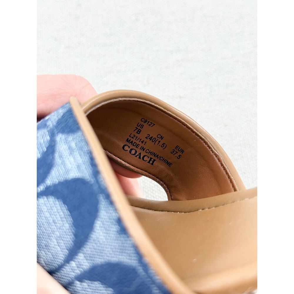 Coach Kimberly Ankle Strap Wedge Espadrille Sandals Chambray Women's Size US 7 - Picture 10 of 10